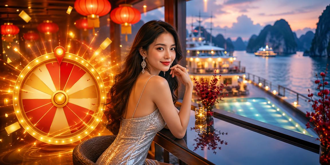 Cảnh vịnh Hạ Long và trò chơi roulette