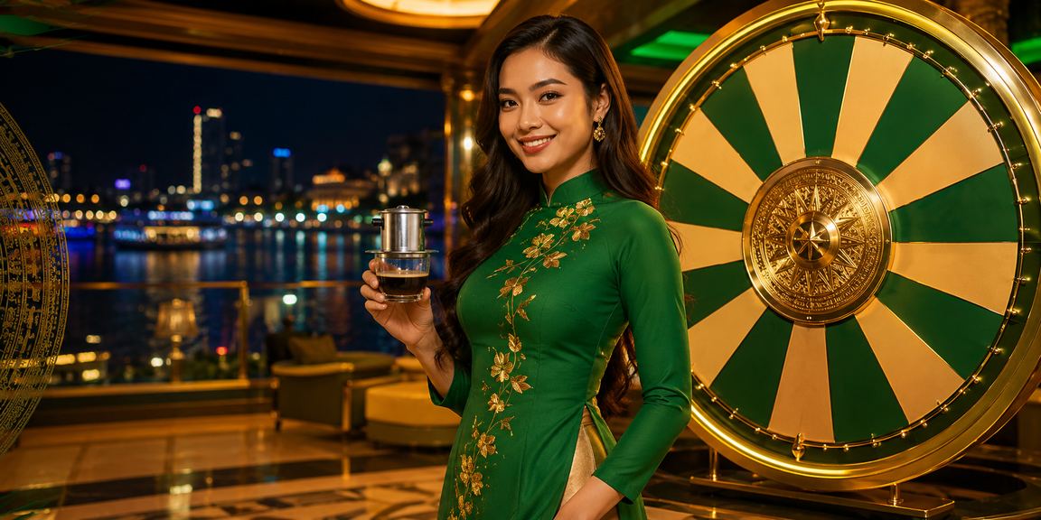 Bàn quay roulette tại quán cà phê Mekong